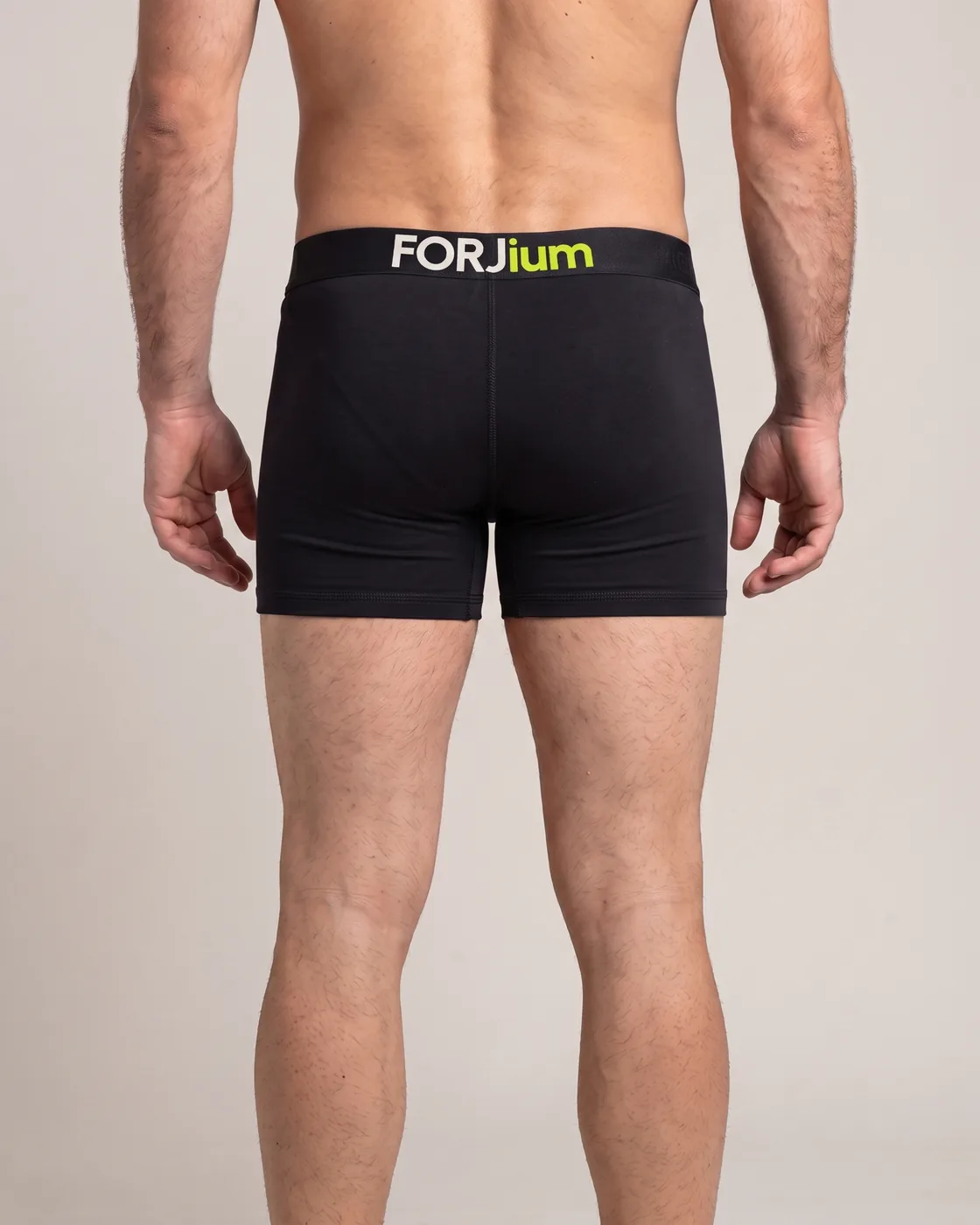 Forjium boxer brief in a studio photograph