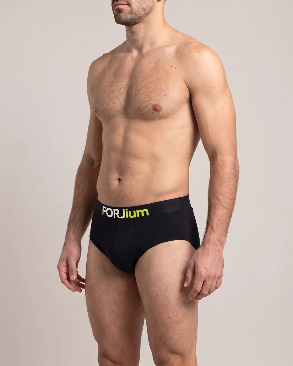 Forjium sport brief in a studio photograph