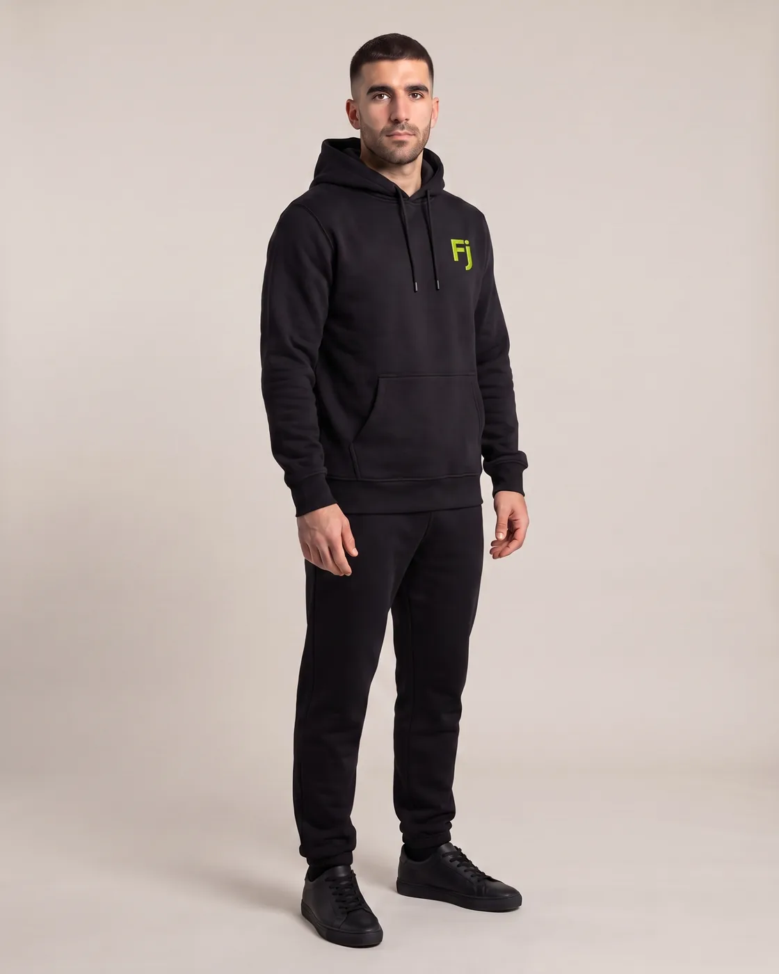 Forjium pullover hoodie in a studio photograph