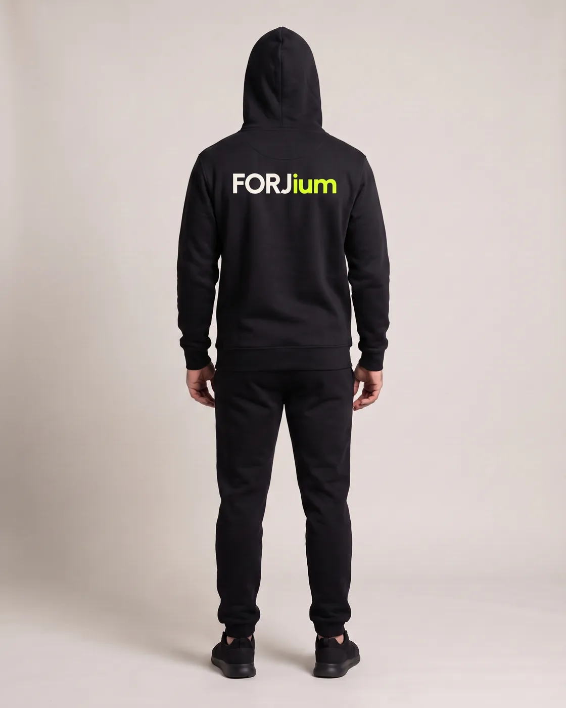 Forjium pullover hoodie in a studio photograph