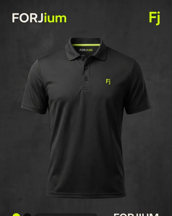 Polo técnico Forjium sobre fondo de estudio