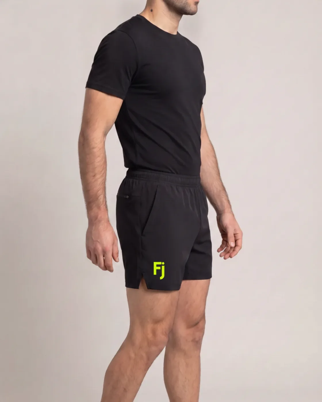 Forjium 5-inch shorts in a studio photograph