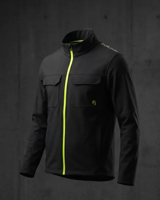 Chaqueta softshell Forjium sobre fondo de estudio