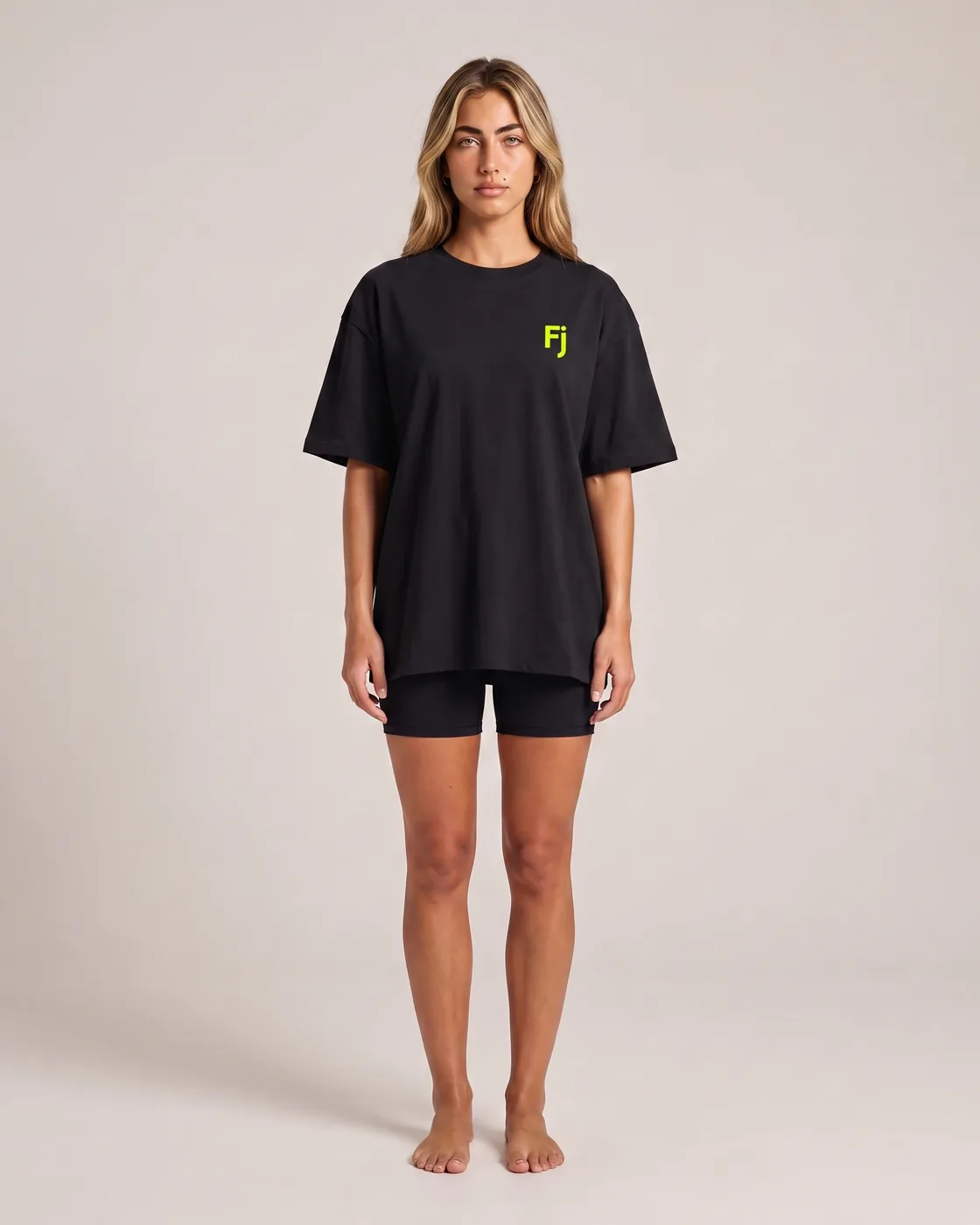 Forjium oversized tee in a studio photograph