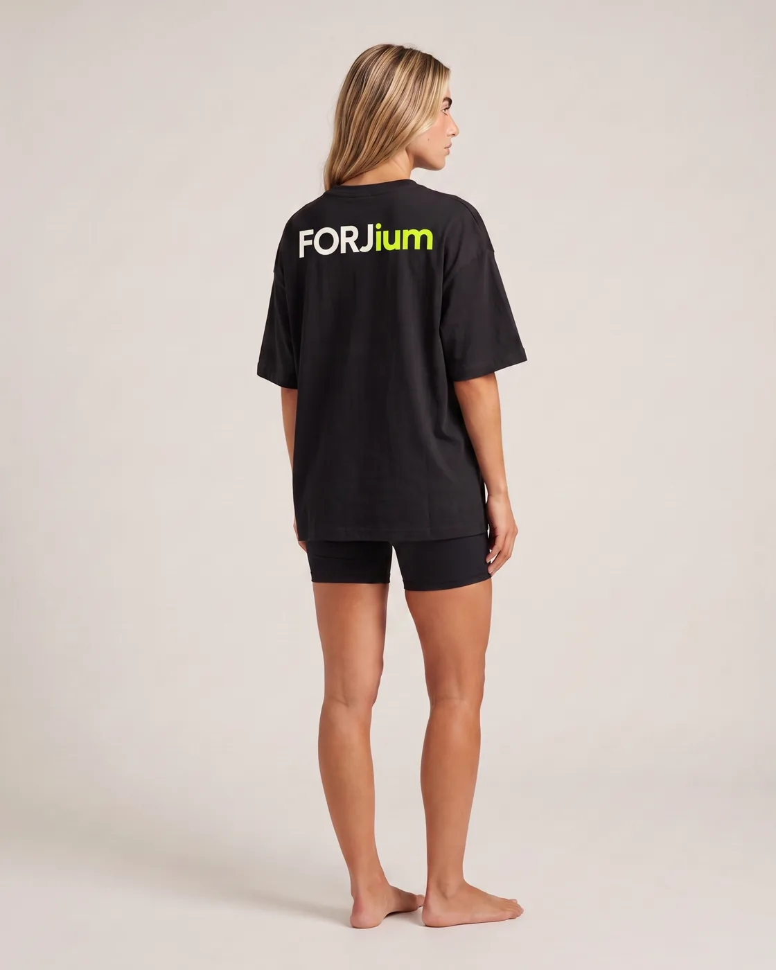 Forjium oversized tee in a studio photograph