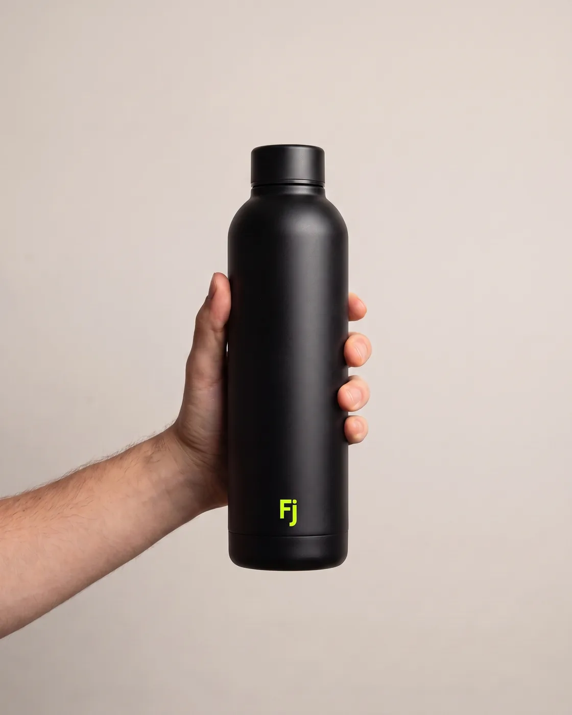 Forjium stainless steel bottle in a studio photograph