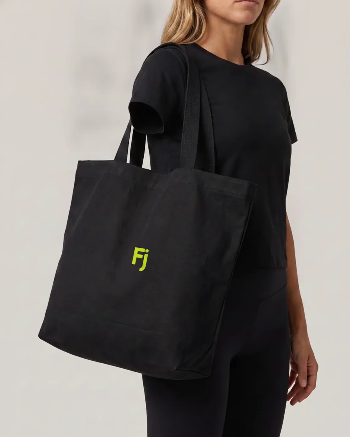 Forjium canvas tote bag in a studio photograph